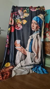 Decke 150x200cm M&auml;dchen mit Espresso